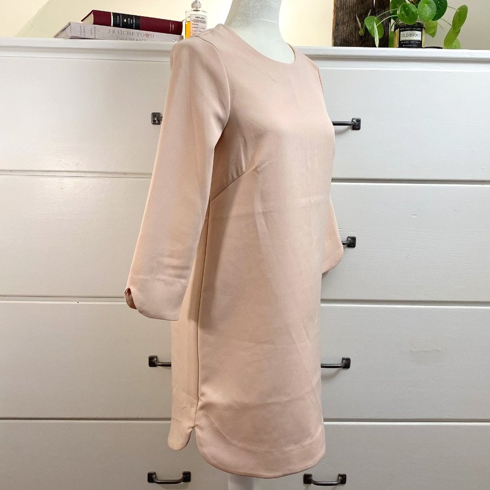 H & M 3/4 Sleeve Dress + Light Pink + Small